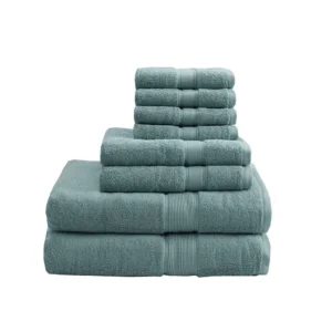 Prime Home Outlet - 100% Cotton 8 Piece Antimicrobial Towel Set