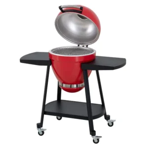 Prime Home Outlet - 20IN Egg-shaped Grill with Pizza Plate, Red