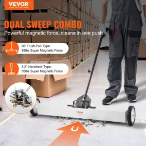 Prime Home Outlet - 36-Inch Magnetic Sweeper with Wheels